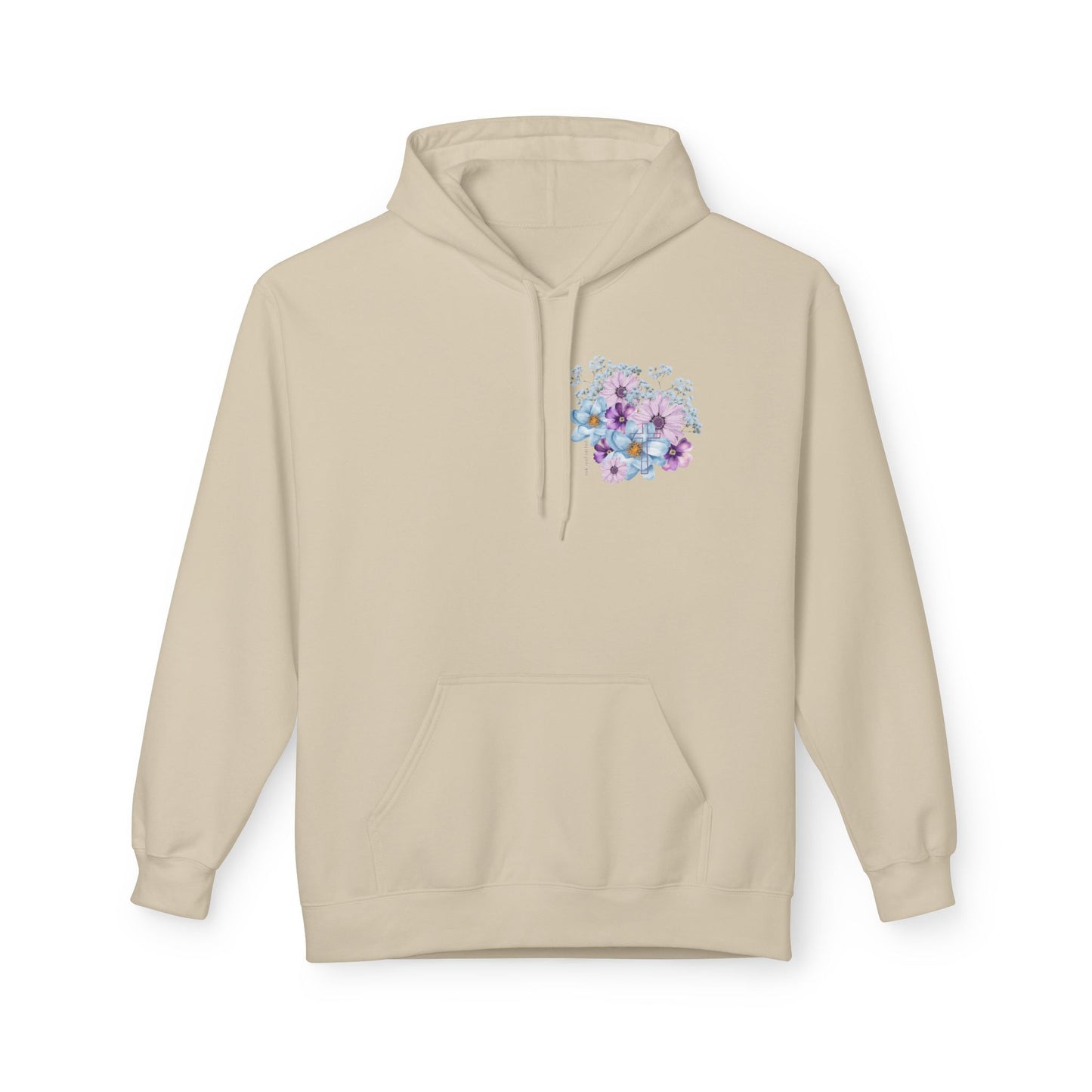 Fields of Mercy - Floral Design Christian Fleece Hoodie - Cozy & Stylish for Every Occasion