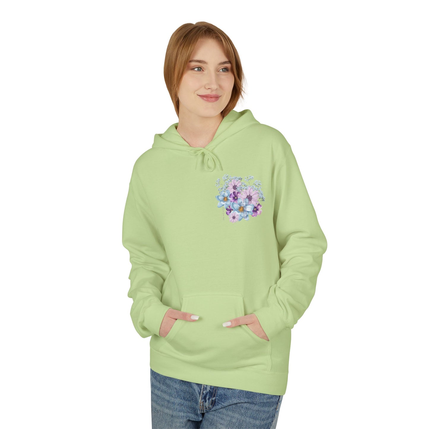 Fields of Mercy - Floral Design Christian Fleece Hoodie - Cozy & Stylish for Every Occasion