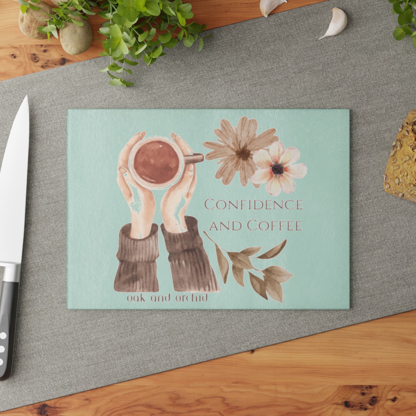 Meadow Musings - Coffee Lovers Glass Cutting Board