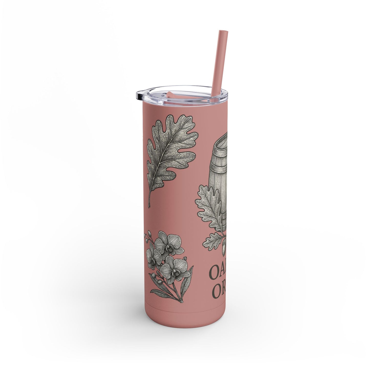 20oz Oak and Orchid Skinny Matte Tumbler - Perfect for Nature Lovers