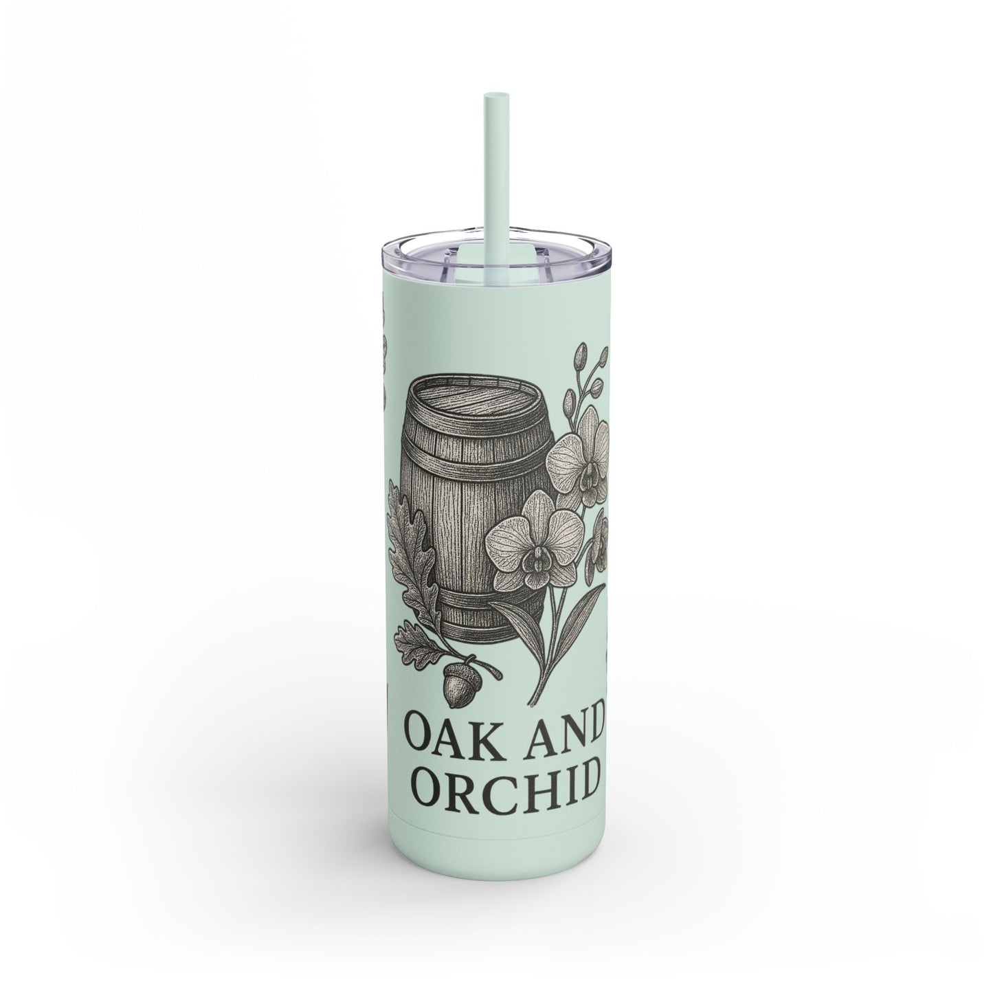 20oz Oak and Orchid Skinny Matte Tumbler - Perfect for Nature Lovers