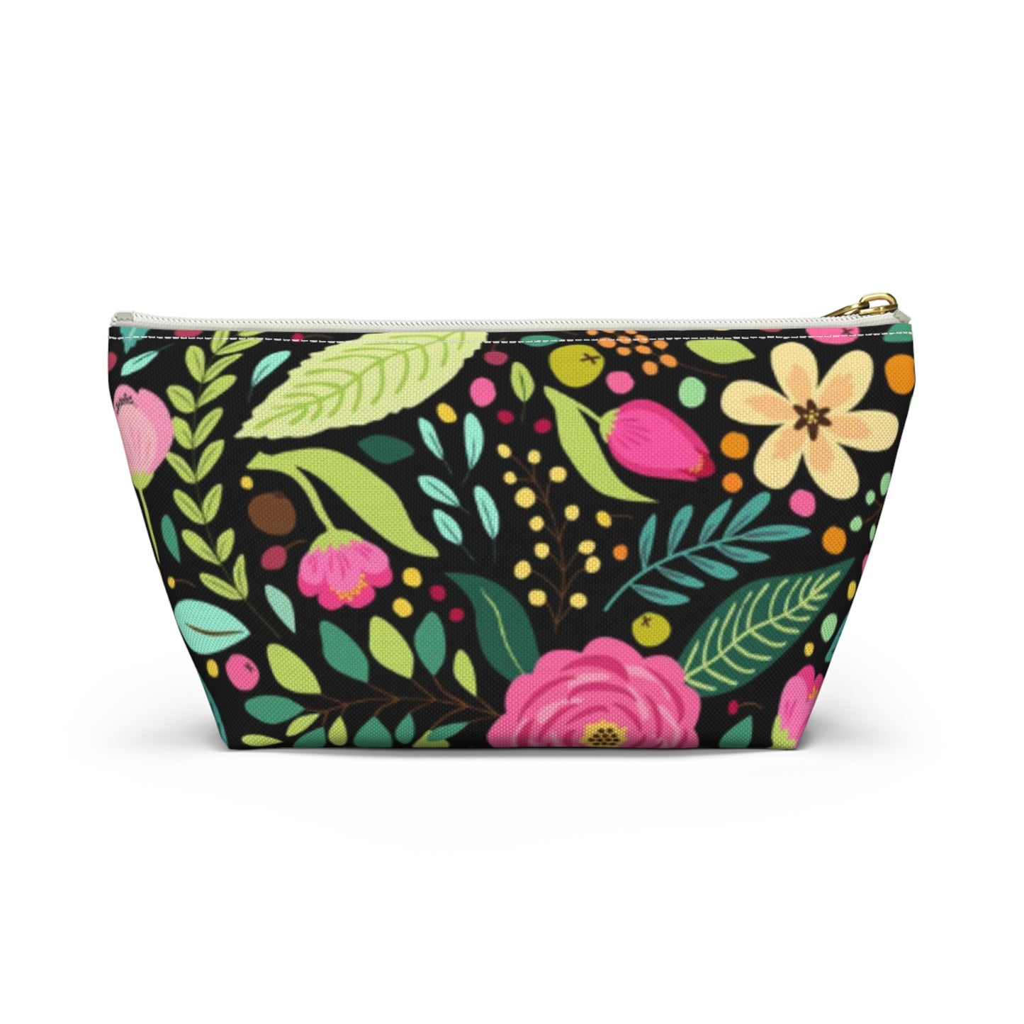 Sugar Petals - Floral Accessory Pouch, Cosmetic Bag, Makeup Organizer, Gift for Her, Travel Essentials, Oak and Orchid Design
