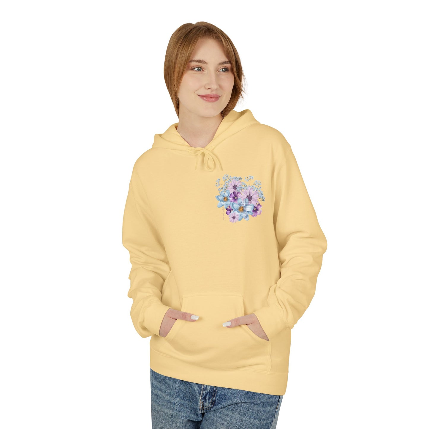 Fields of Mercy - Floral Design Christian Fleece Hoodie - Cozy & Stylish for Every Occasion