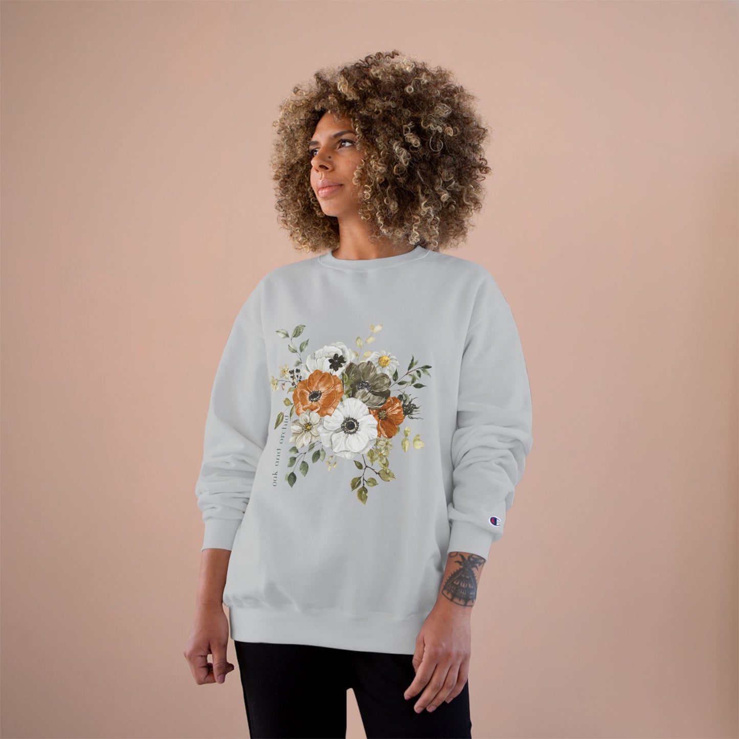 Floral Champion Sweatshirt - Cozy Warmth for Casual Days, Gift for Her, Birthday, Fall Fashion, Layering Essential