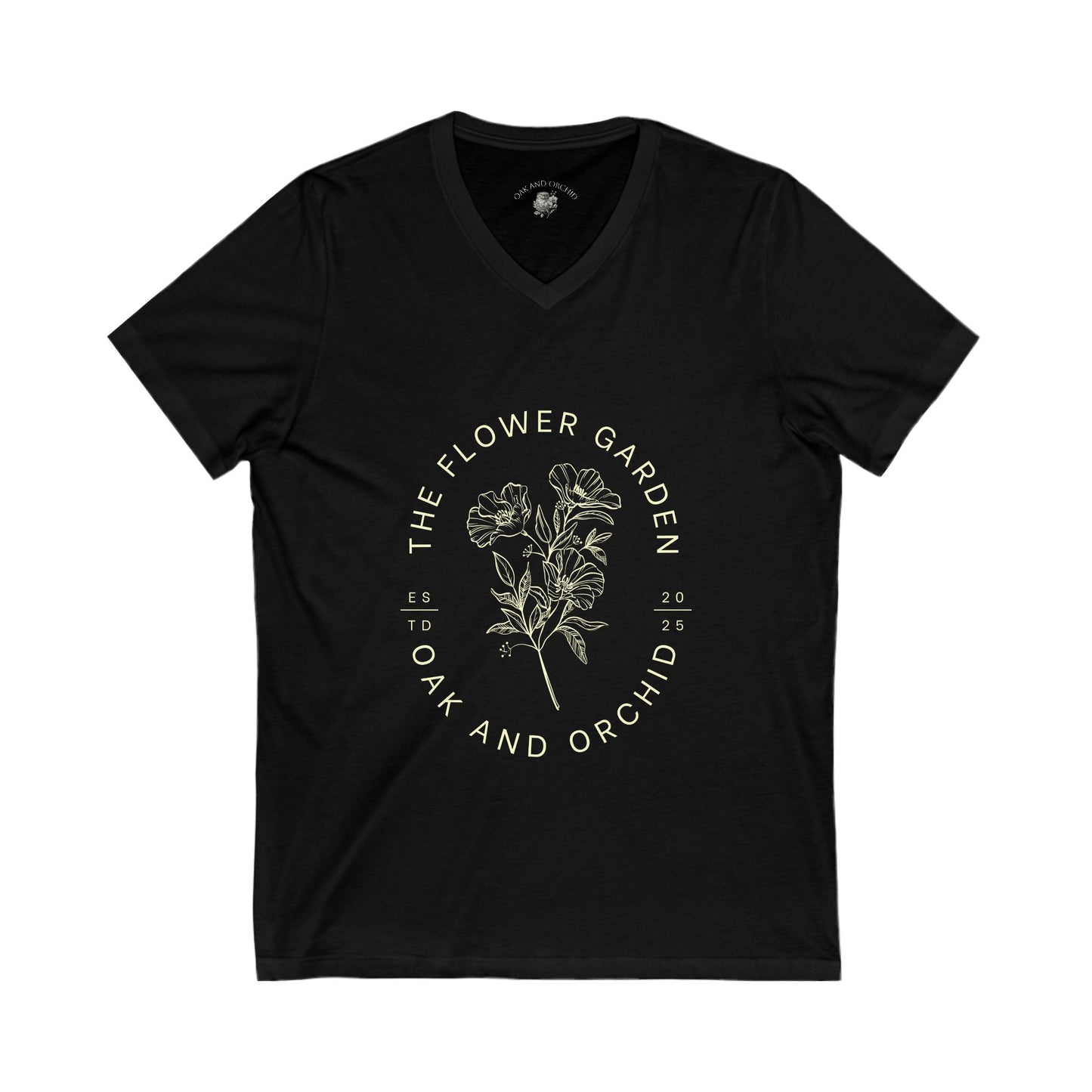 Oak and Orchid V-Neck Tee