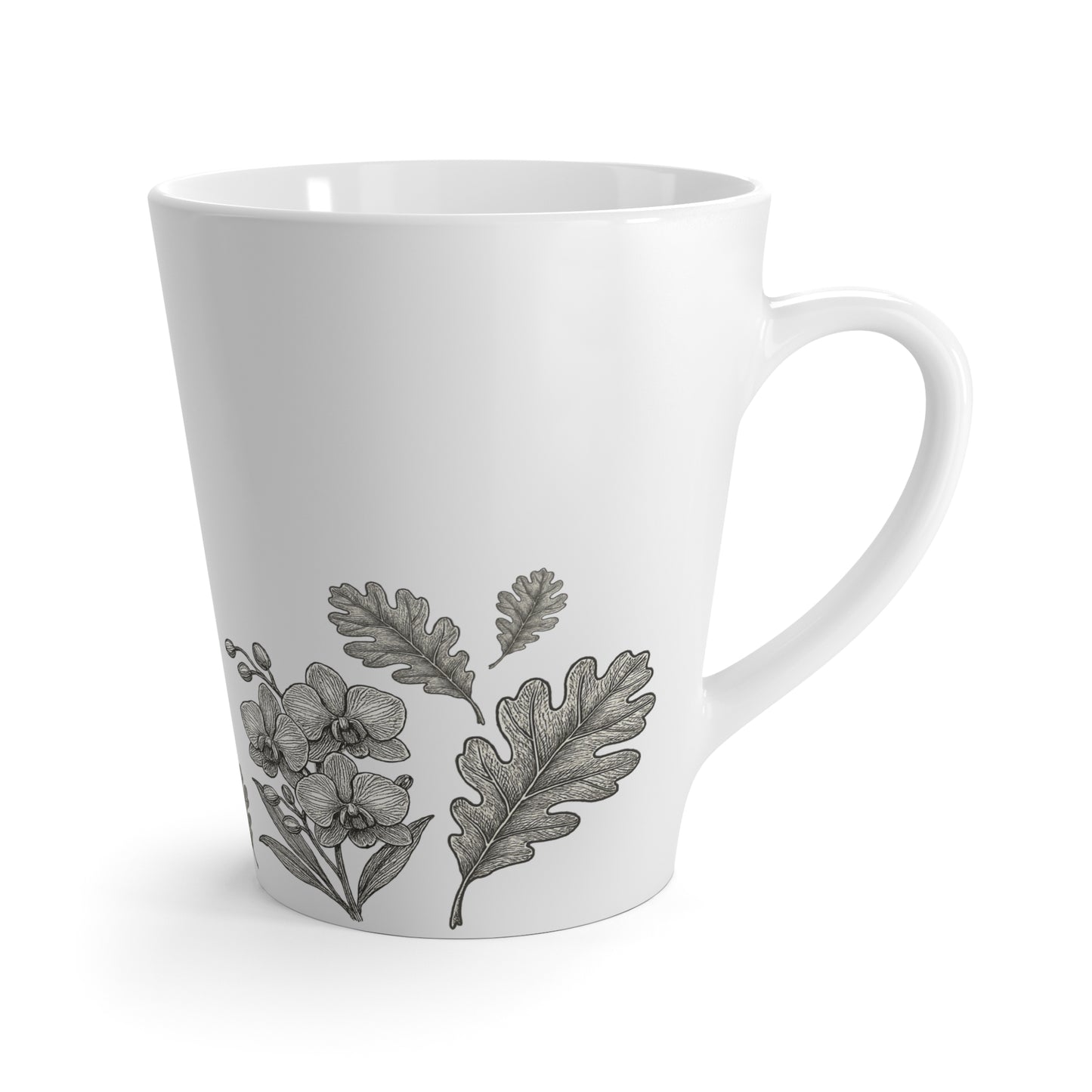 Oak and Orchid - Rustic Floral Latte Mug