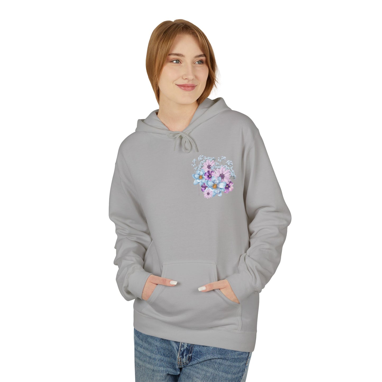 Fields of Mercy - Floral Design Christian Fleece Hoodie - Cozy & Stylish for Every Occasion