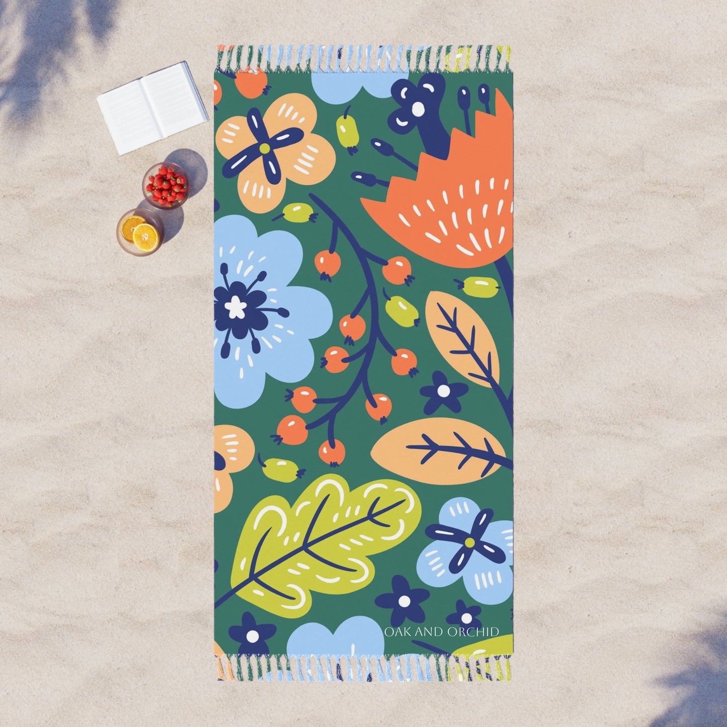 Summer 2025 - Orchard Bloom - Boho Floral Beach Towel, Vibrant Pool Blanket, Lightweight Travel Towel, Summer Picnic Accessory, Beach Day Essential