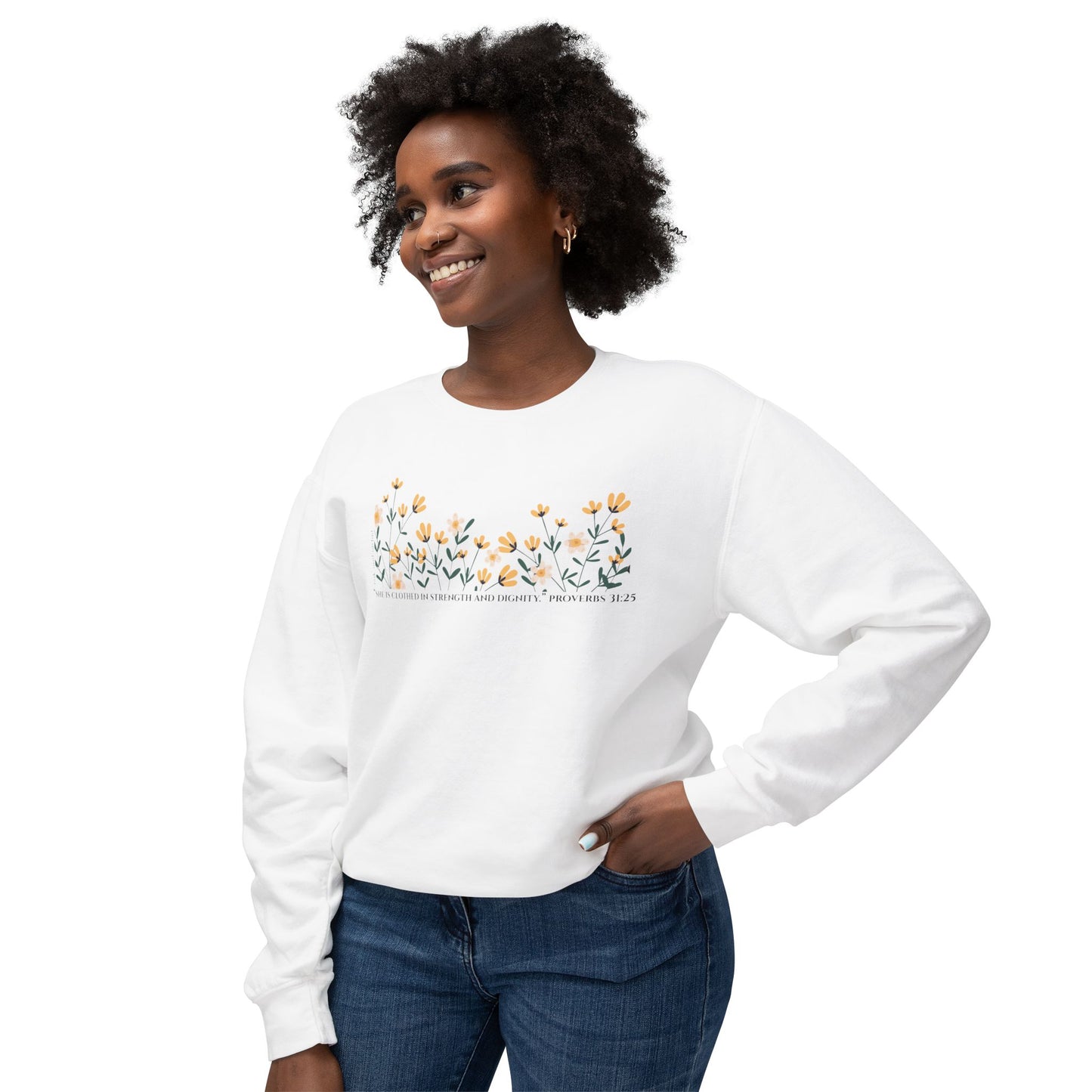Meadow Musings - Crewneck Sweatshirt - Proverbs 31:25