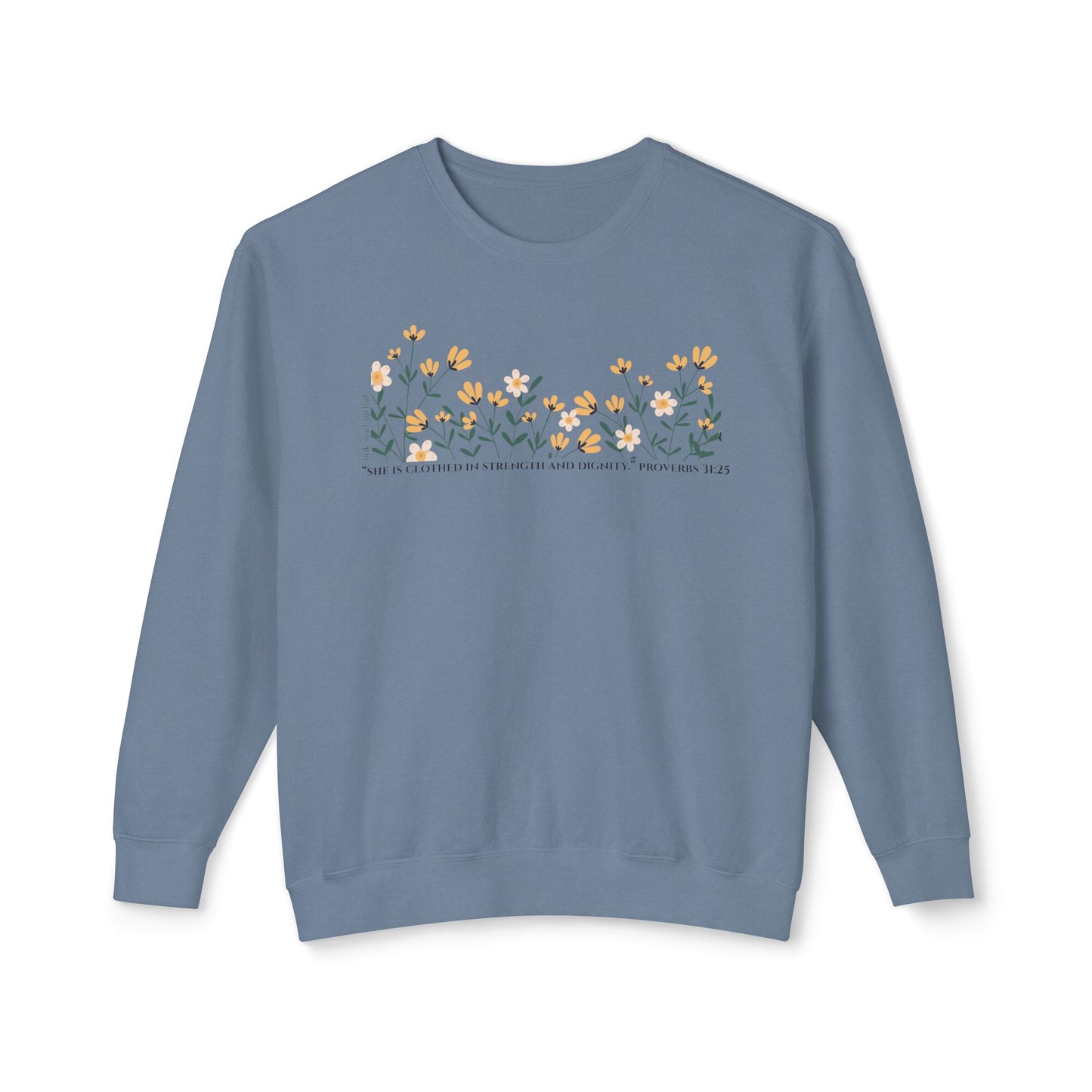 Meadow Musings - Crewneck Sweatshirt - Proverbs 31:25