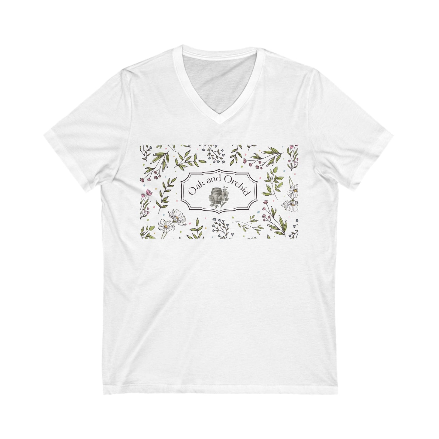 Lemon Lace - Floral V-Neck Tee