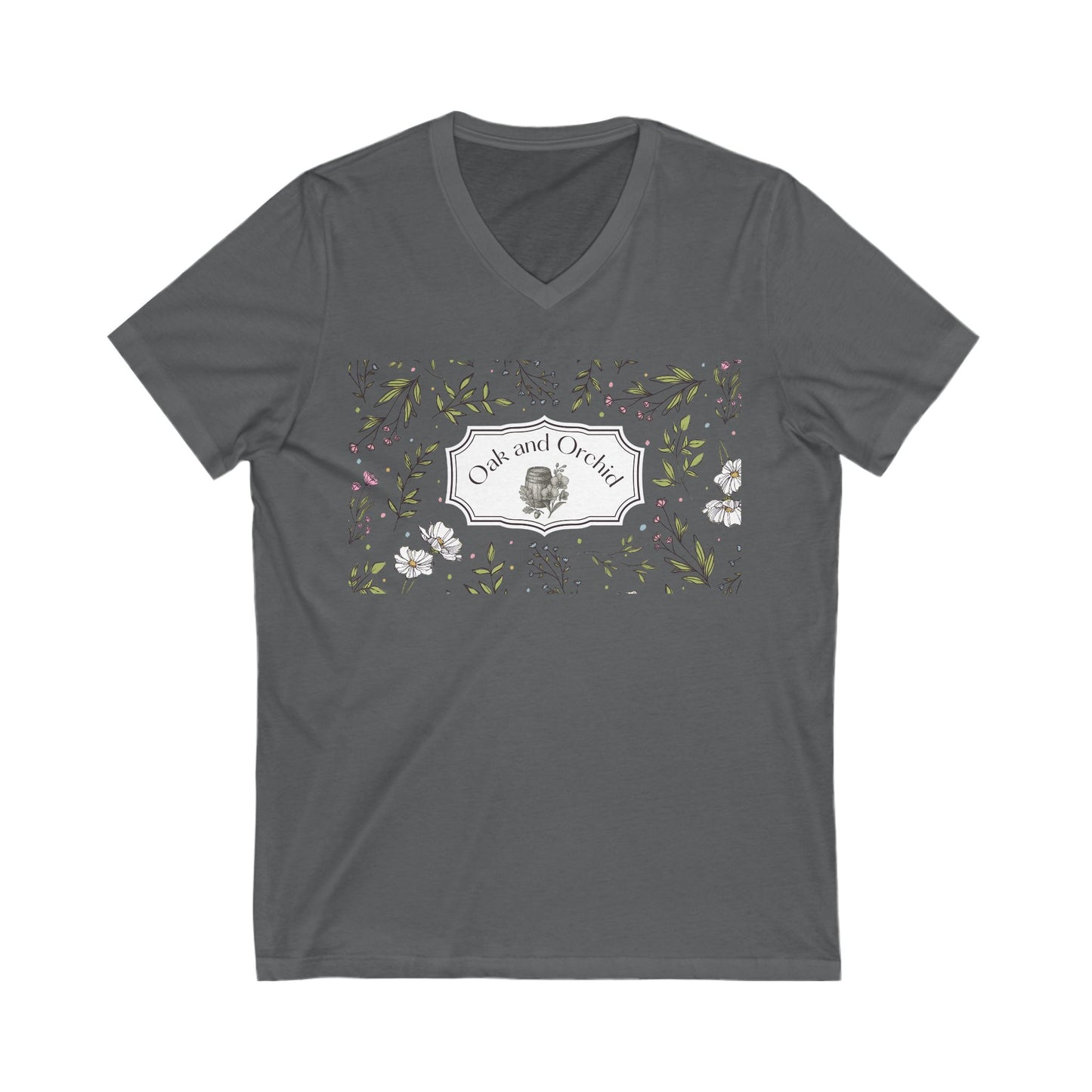Lemon Lace - Floral V-Neck Tee