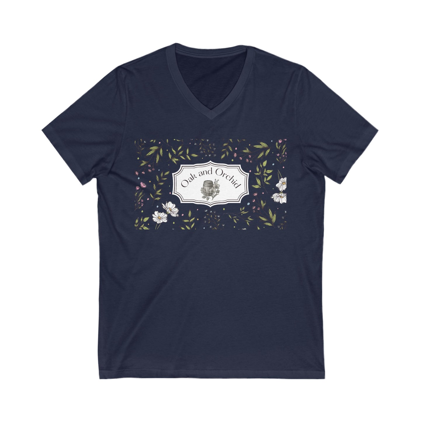 Lemon Lace - Floral V-Neck Tee
