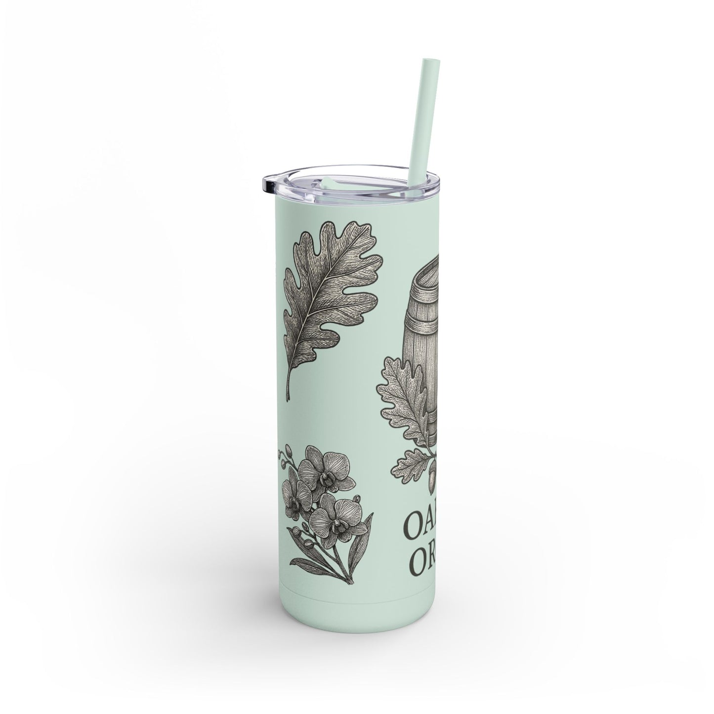 20oz Oak and Orchid Skinny Matte Tumbler - Perfect for Nature Lovers
