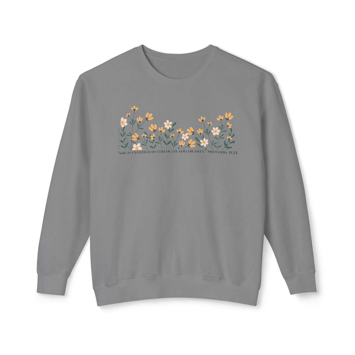 Meadow Musings - Crewneck Sweatshirt - Proverbs 31:25