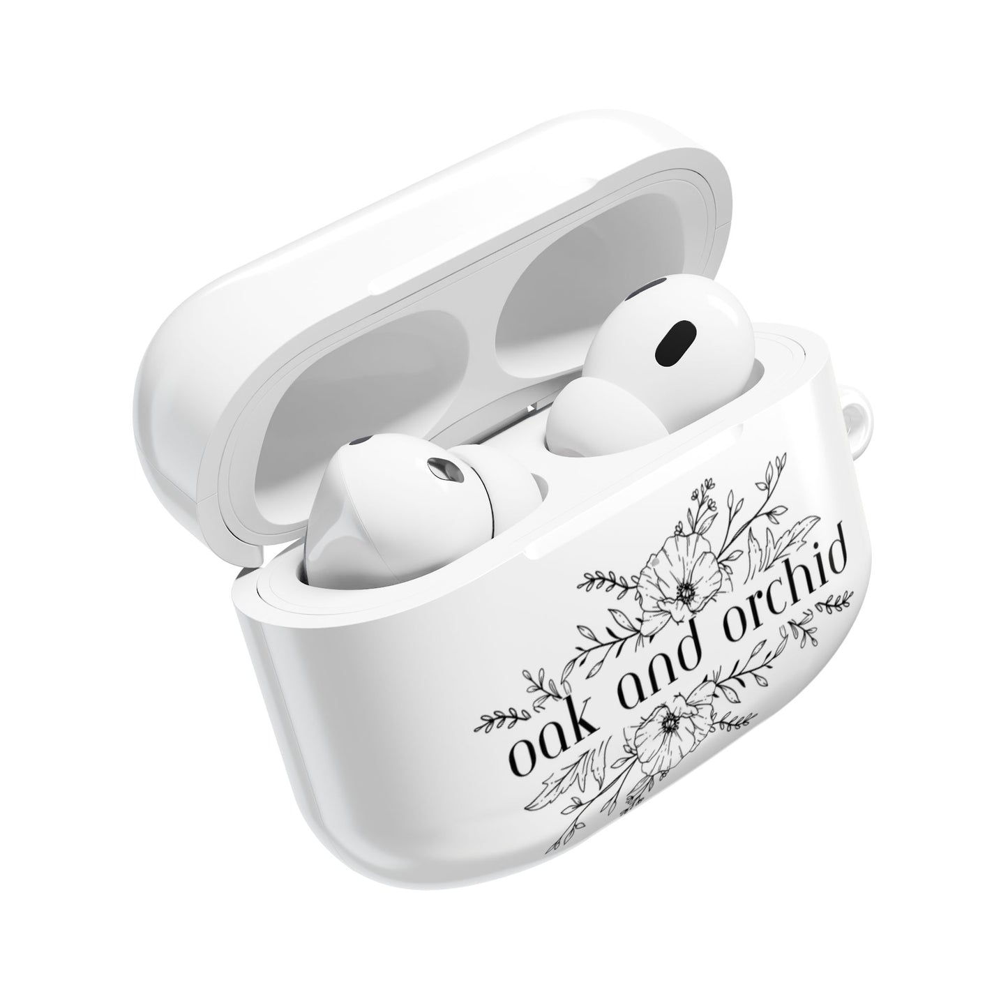 Oak and Orchid Originals - Stylish AirPod Case with Floral Design - Perfect for Music Lovers, Gift for Friends, Birthday, Personalized Tech Accessory