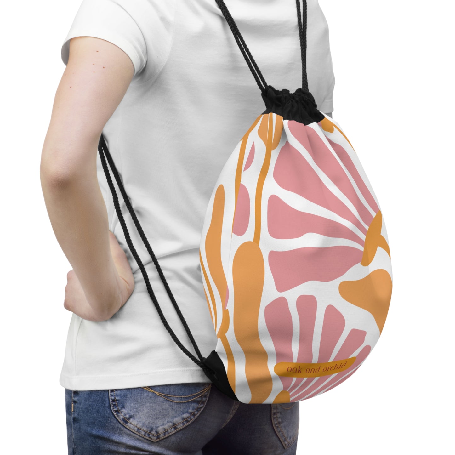Summer 2025 - Orchard Bloom - Floral Drawstring Bag | Stylish Gym Tote, Beach Bag, Yoga Bag, Travel Accessory, Eco-Friendly Gift