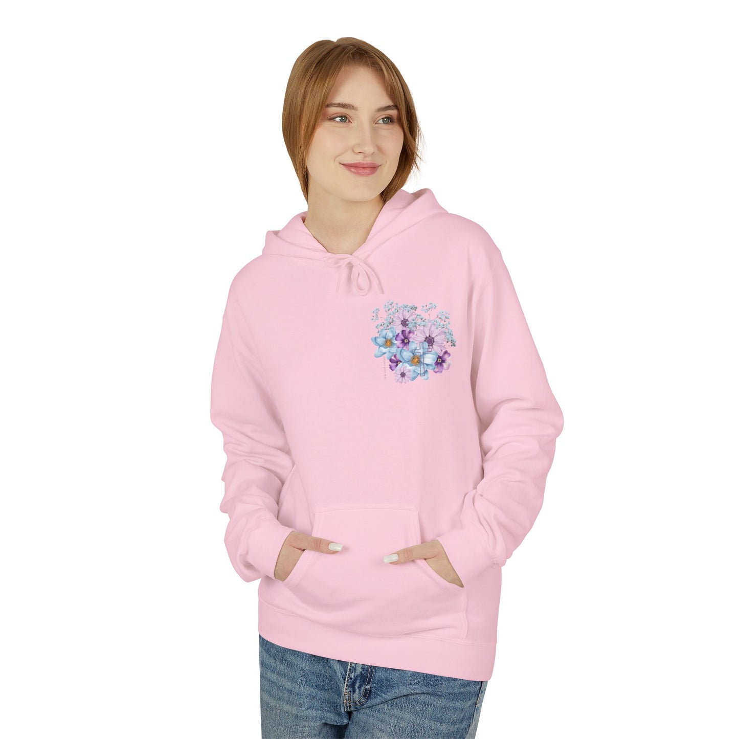 Fields of Mercy - Floral Design Christian Fleece Hoodie - Cozy & Stylish for Every Occasion