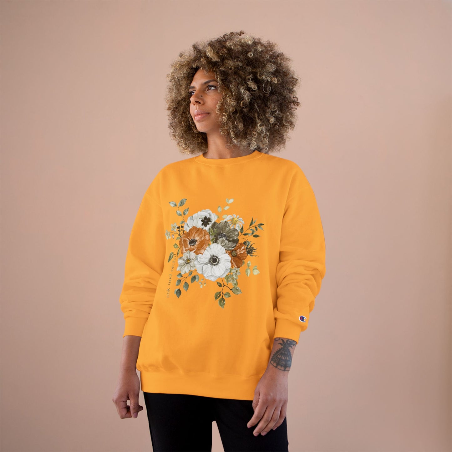 Floral Champion Sweatshirt - Cozy Warmth for Casual Days, Gift for Her, Birthday, Fall Fashion, Layering Essential