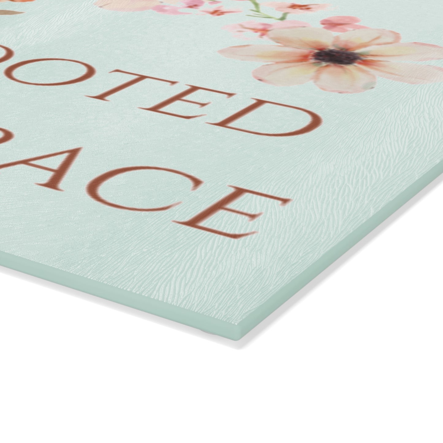 Meadow Musings - Rooted in Grace Floral Glass Cutting Board - Elegant Kitchen Decor for Home Chefs
