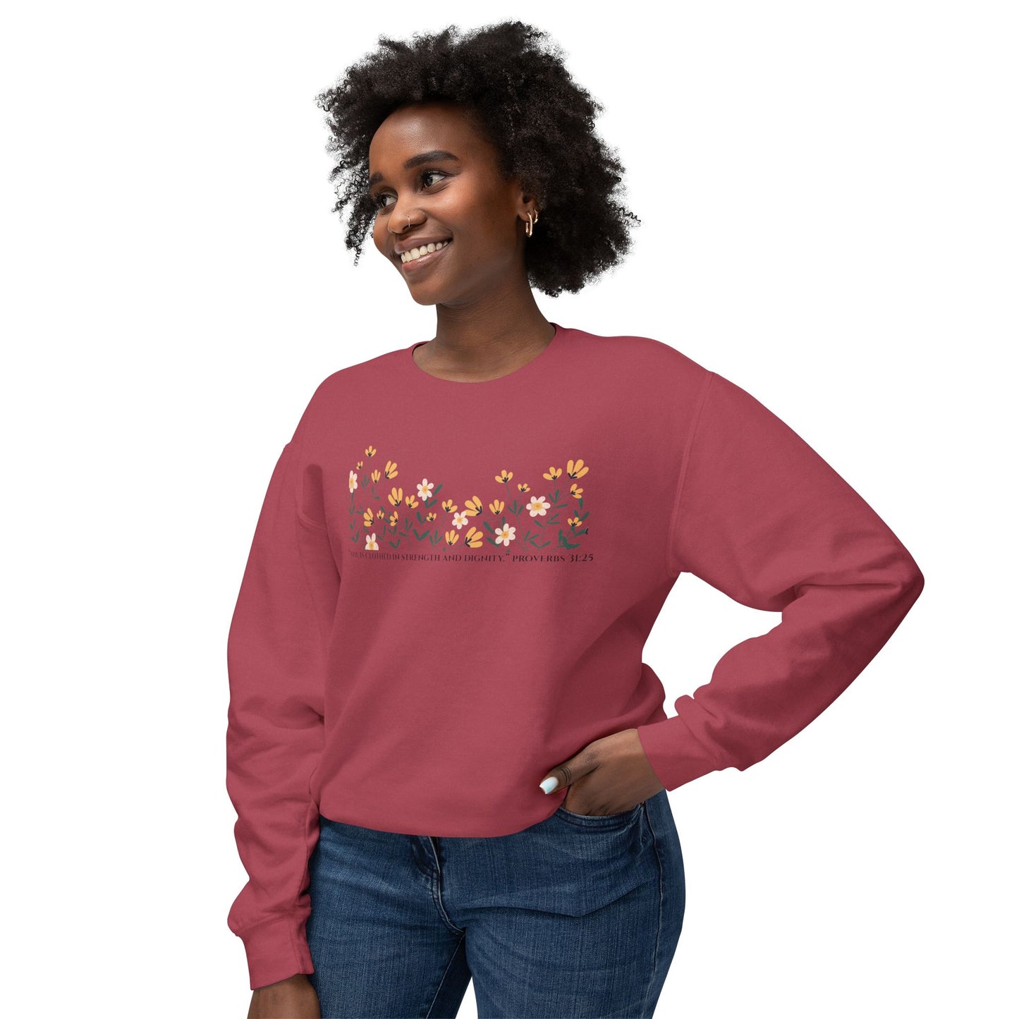 Meadow Musings - Crewneck Sweatshirt - Proverbs 31:25