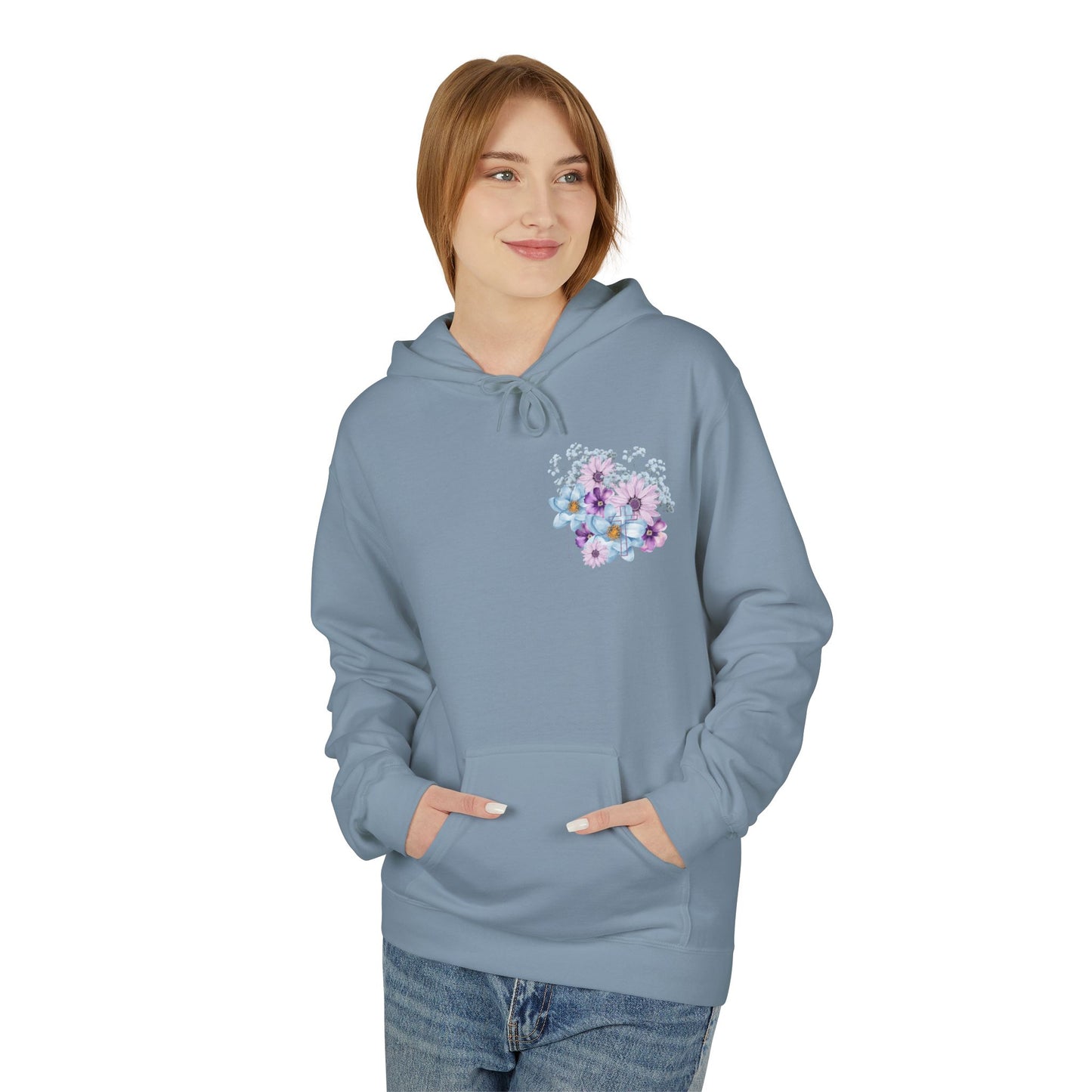 Fields of Mercy - Floral Design Christian Fleece Hoodie - Cozy & Stylish for Every Occasion