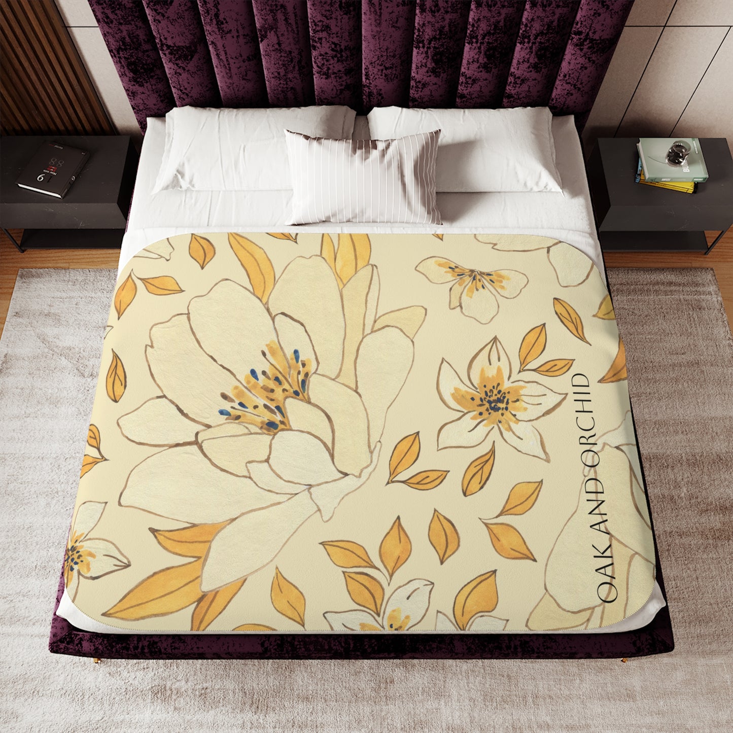 Buttered Bloom Sherpa Blanket