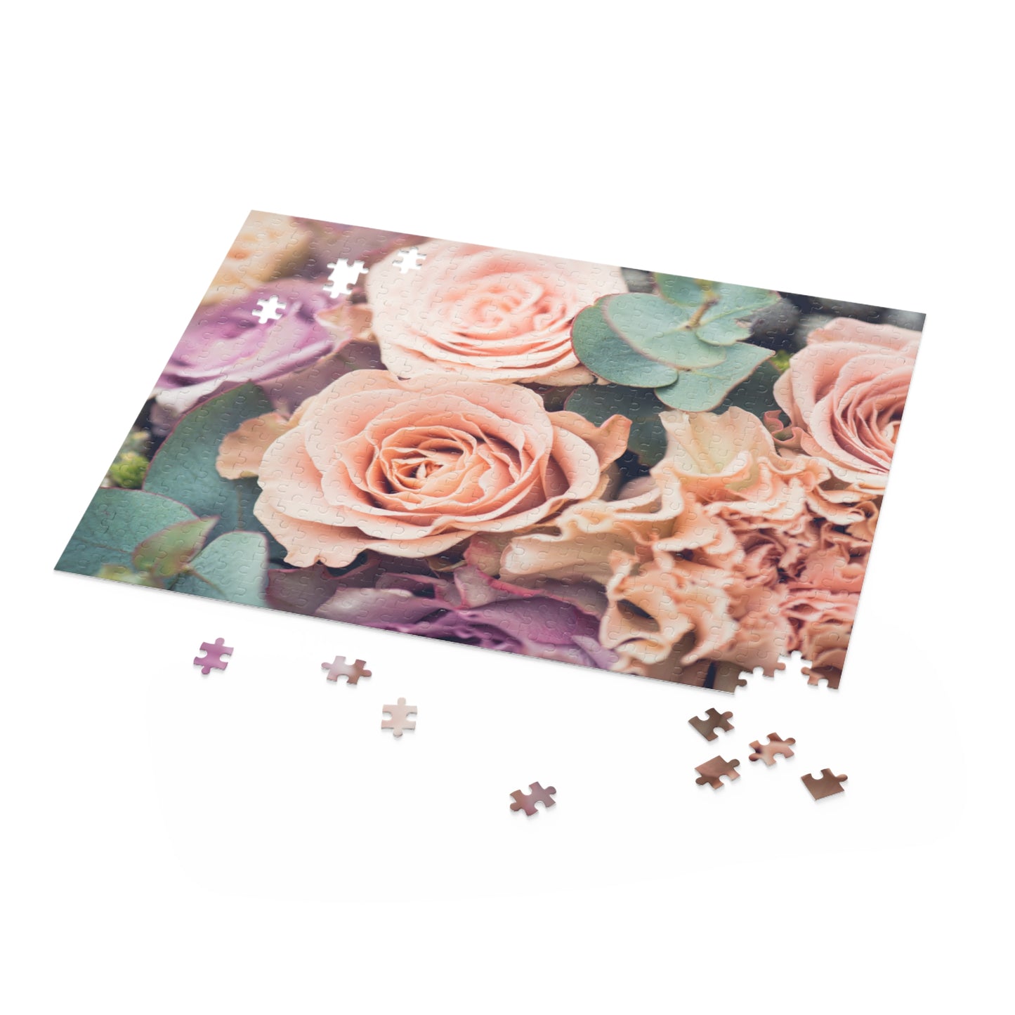 Floral Puzzle (120, 252, 500-Piece) - Beautiful Rose Design, Great Gift for Flower Lovers, Family Fun Activity, Cozy Game Night, Home Decor