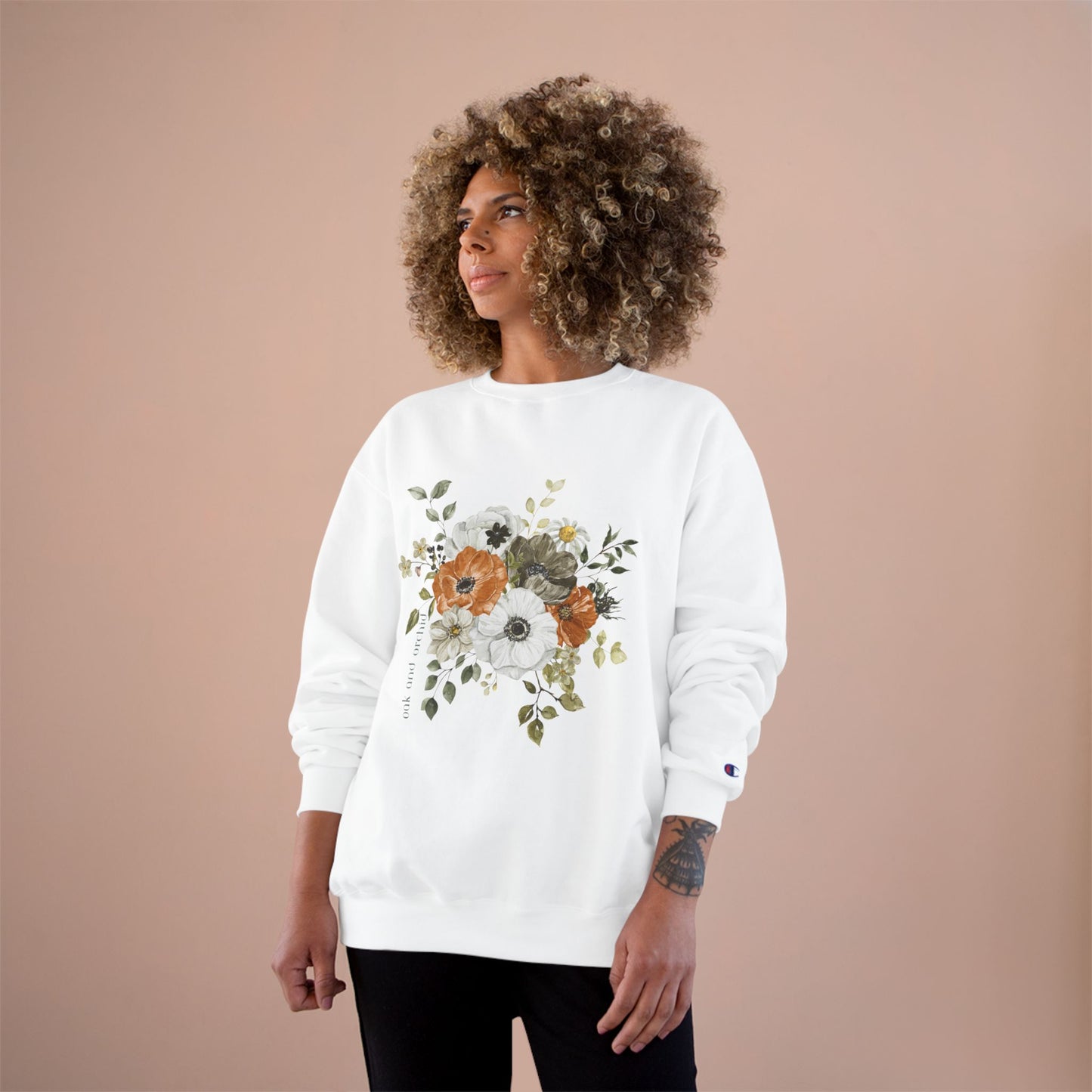 Floral Champion Sweatshirt - Cozy Warmth for Casual Days, Gift for Her, Birthday, Fall Fashion, Layering Essential