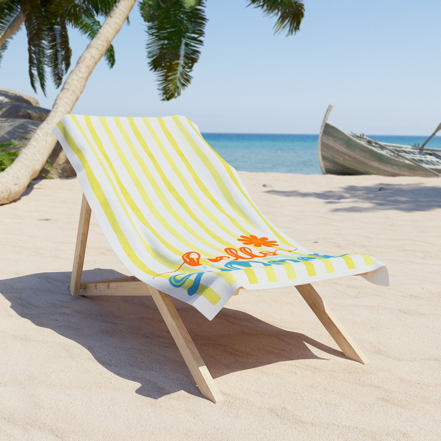 Summer 2025 - Orchard Bloom - Hello Summer Beach Towel, Fun Summer Towel, Poolside Essential, Vibrant Beach Accessory, Vacation Must-Have, Sunshine Vibes