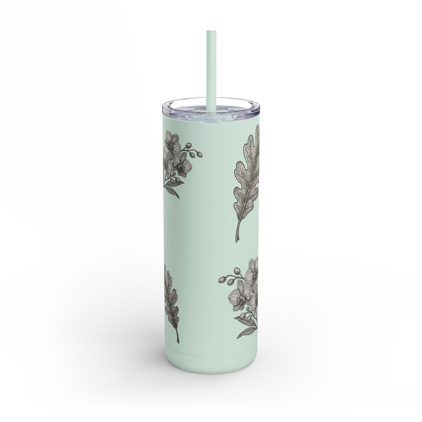 20oz Oak and Orchid Skinny Matte Tumbler - Perfect for Nature Lovers