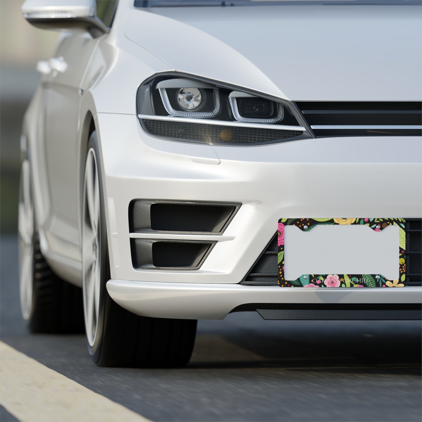 Sugar Petals - Vibrant Floral Metal License Plate Frame, Car Accessory, Personalized Gift, Auto Decor, Unique Car Accessories