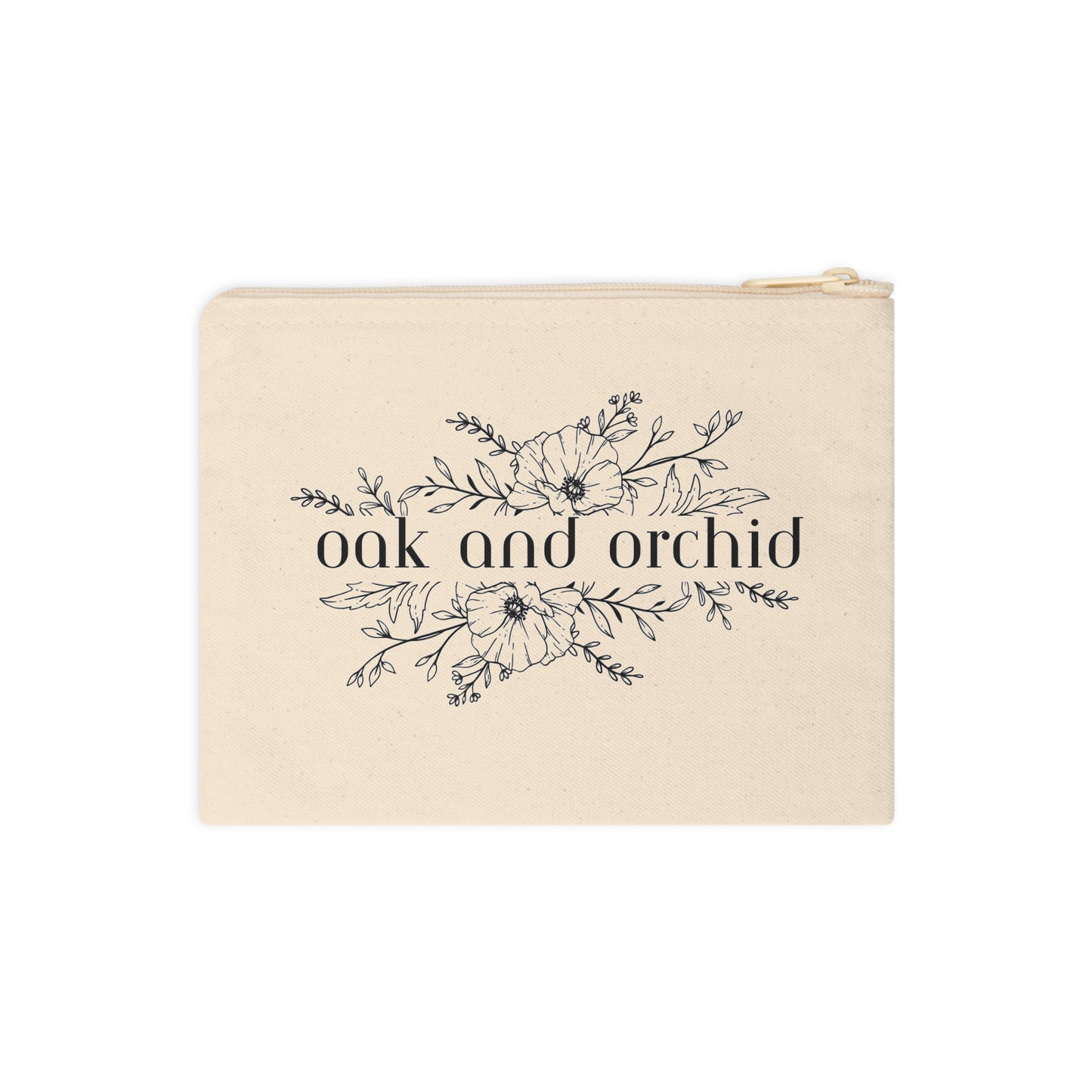 Oak and Orchid Originals - Botanical Zipper Pouch, Floral Makeup Bag, Gift for Her, Travel Organizer, Eco-Friendly Accessory