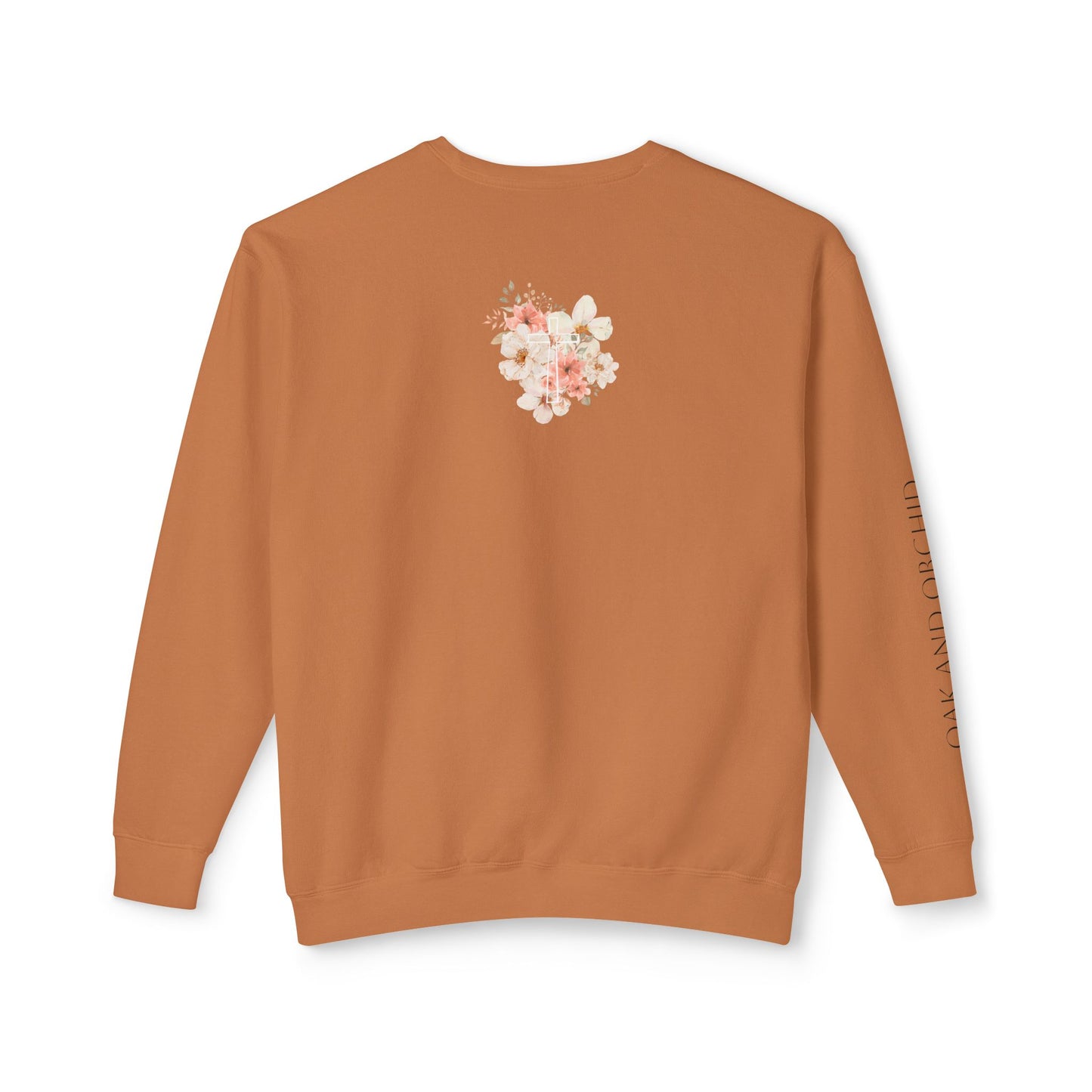 Fields of Mercy - Floral Cross Unisex Lightweight Crewneck Sweatshirt - Faith & Grace