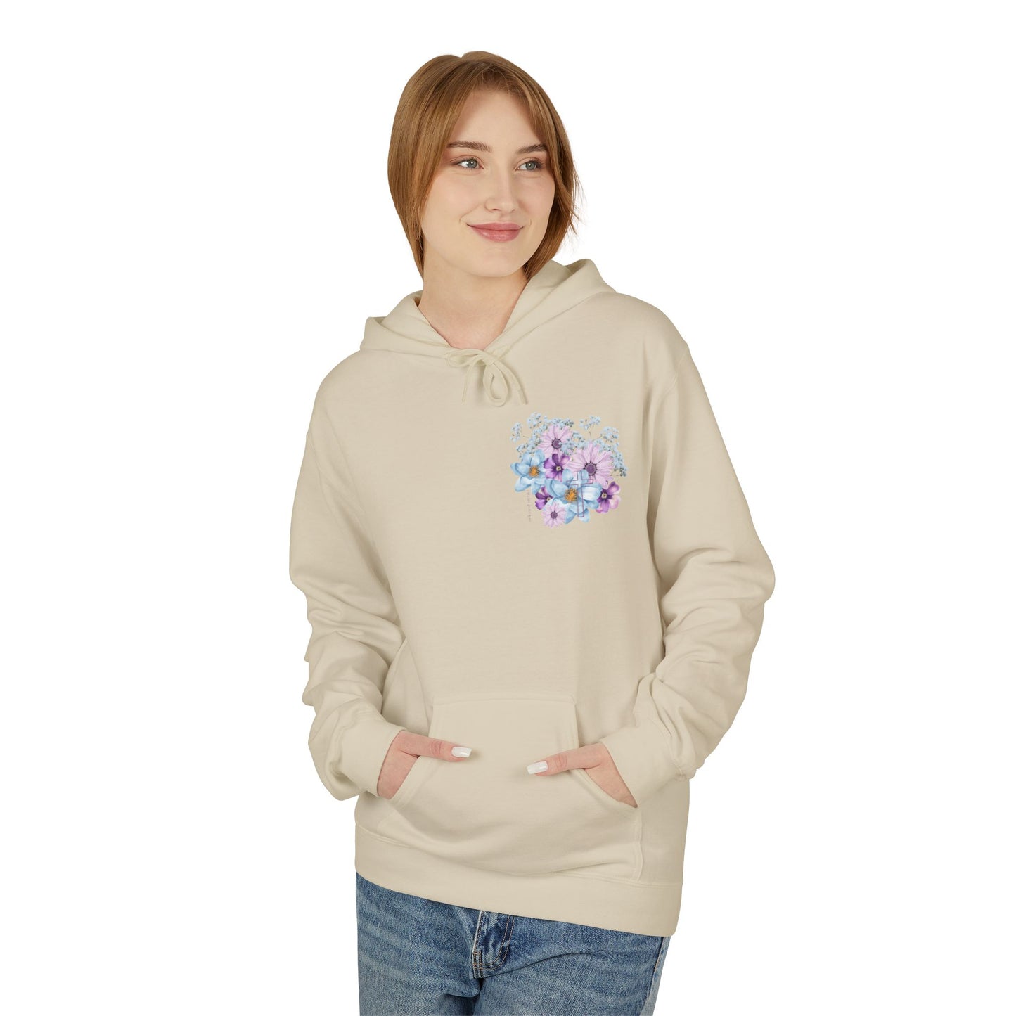 Fields of Mercy - Floral Design Christian Fleece Hoodie - Cozy & Stylish for Every Occasion