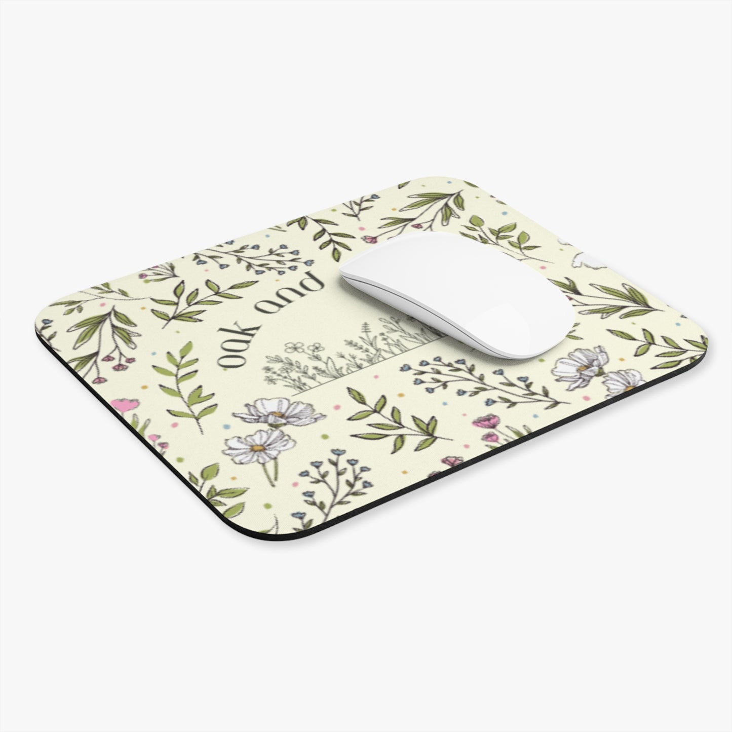 Lemon Lace - Floral Mouse Pad