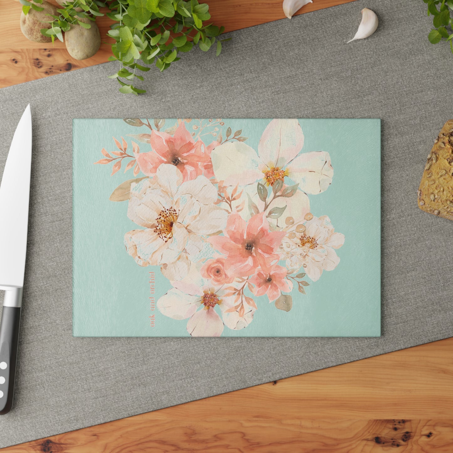 Summer 2025 Orchard Bloom - Floral Glass Cutting Board – Perfect for Home Cooking & Gifting