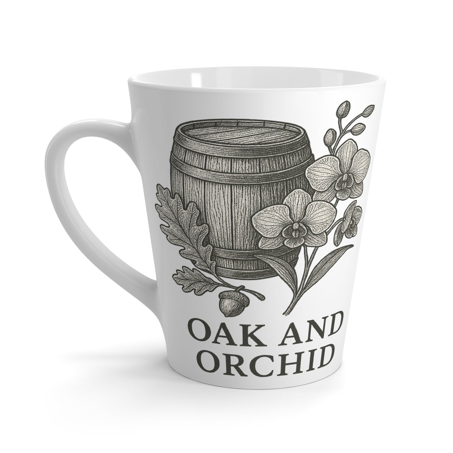 Oak and Orchid - Rustic Floral Latte Mug