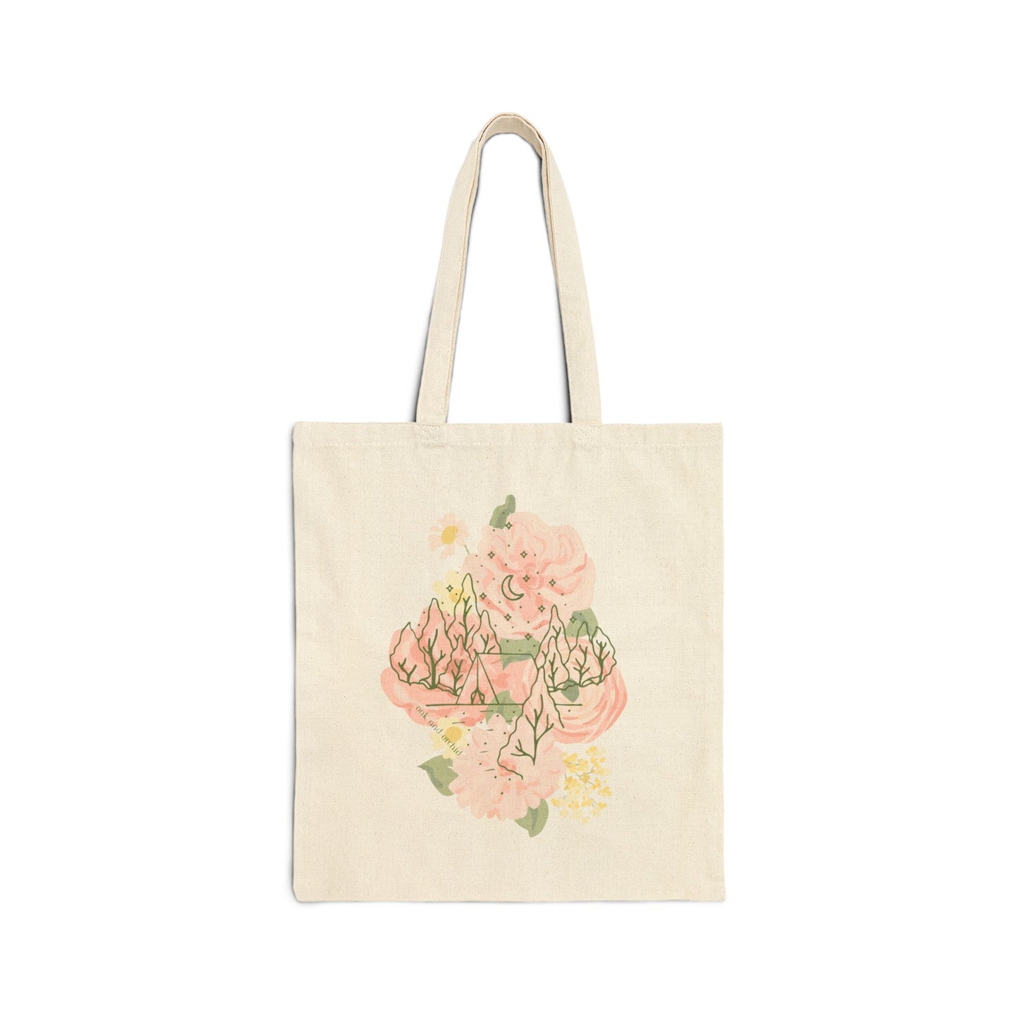 Summer 2025 - Orchard Bloom - Floral Canvas Tote Bag - Eco-Friendly, Stylish Reusable Shopping Bag, Gift for Her, Beach Tote, Everyday Carryall