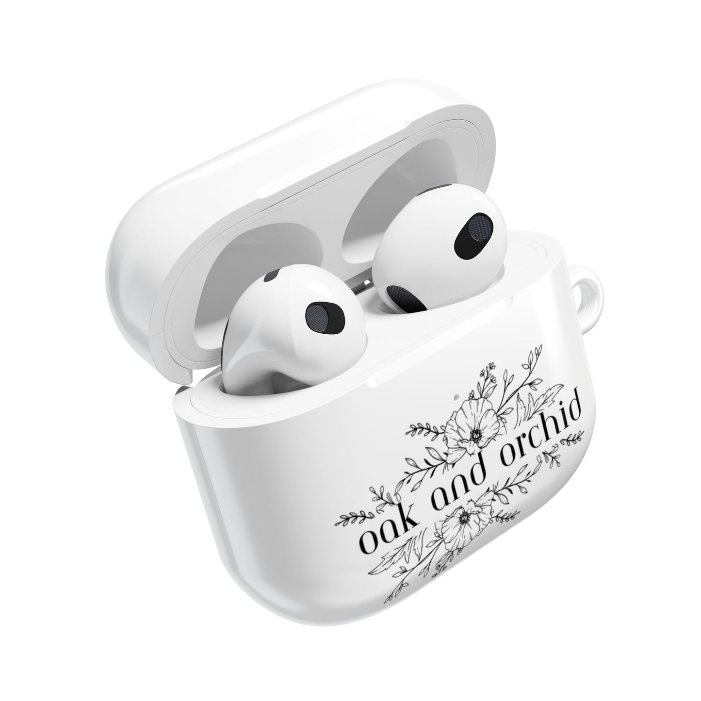 Oak and Orchid Originals - Stylish AirPod Case with Floral Design - Perfect for Music Lovers, Gift for Friends, Birthday, Personalized Tech Accessory