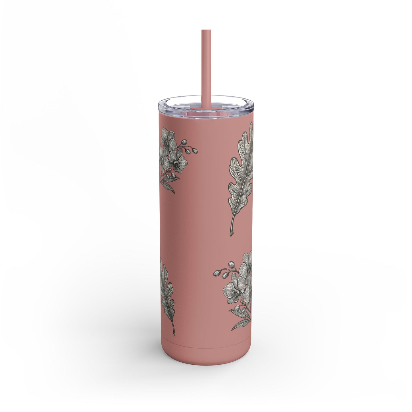 20oz Oak and Orchid Skinny Matte Tumbler - Perfect for Nature Lovers