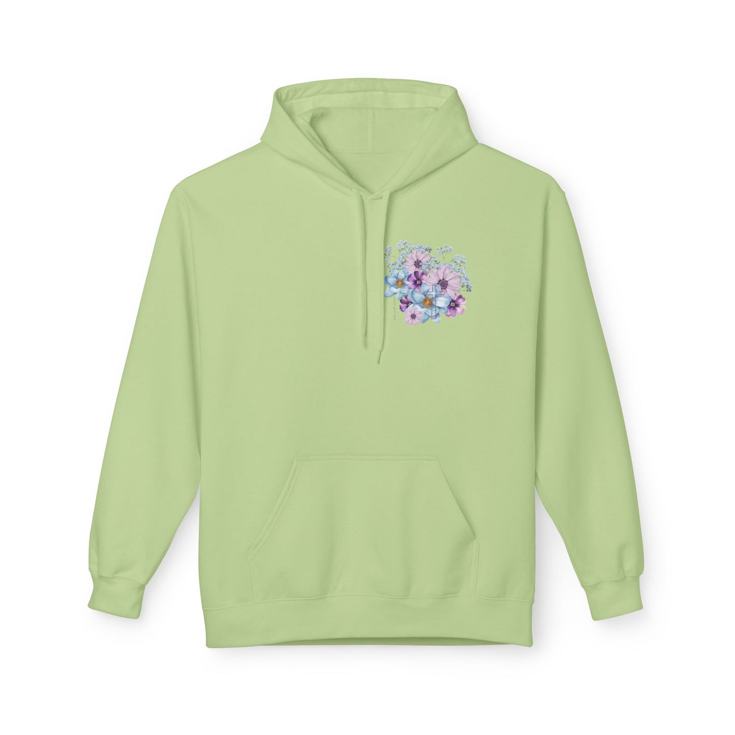Fields of Mercy - Floral Design Christian Fleece Hoodie - Cozy & Stylish for Every Occasion