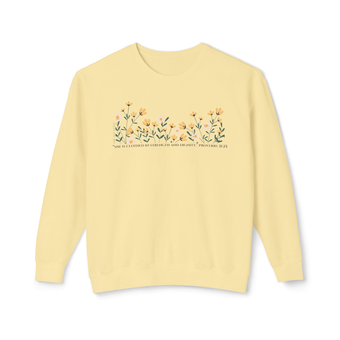 Meadow Musings - Crewneck Sweatshirt - Proverbs 31:25