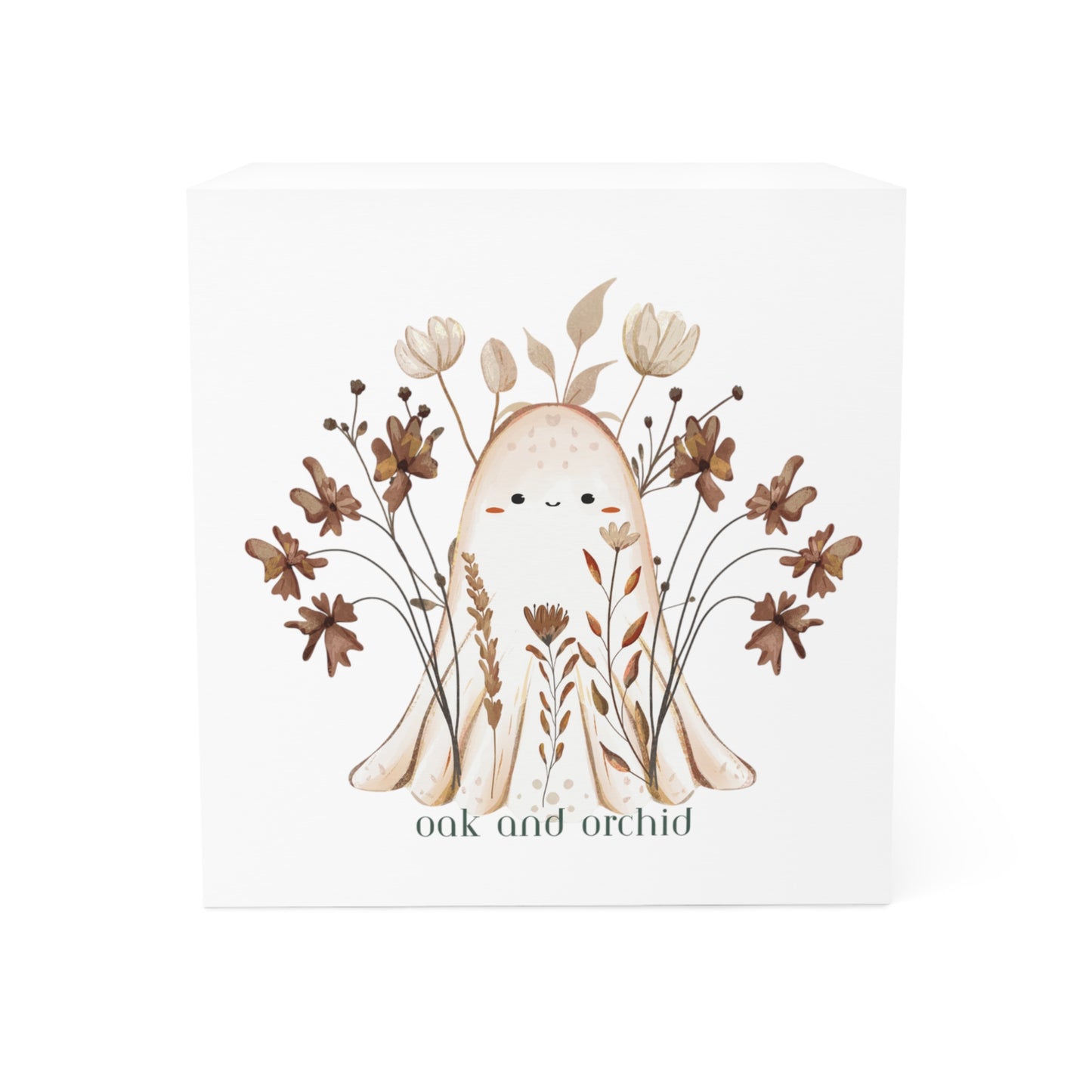 Floral Note Cube, Cute Desk Decor, Office Organization, Gift for Writers, Planner Accessory, Home Office Decor, Stationery