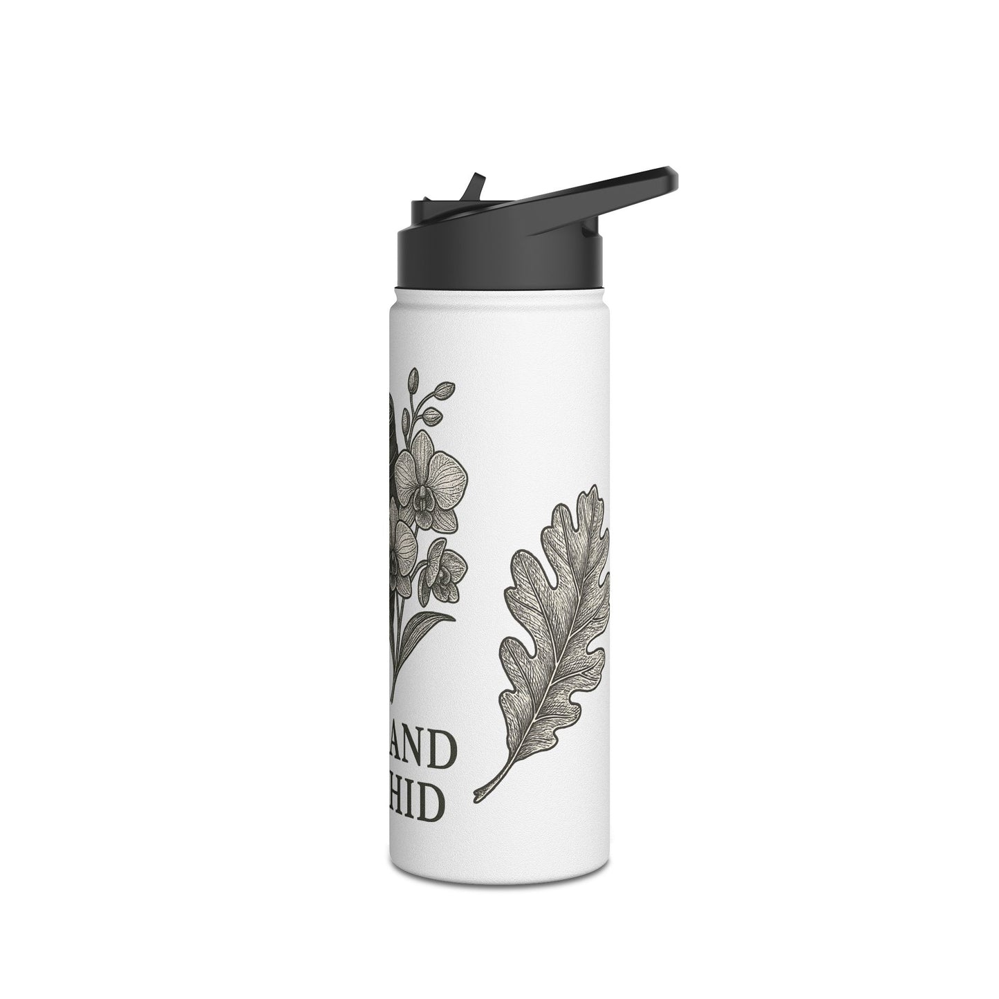 Eco-Friendly Stainless Steel Water Bottle - Oak and Orchid Design