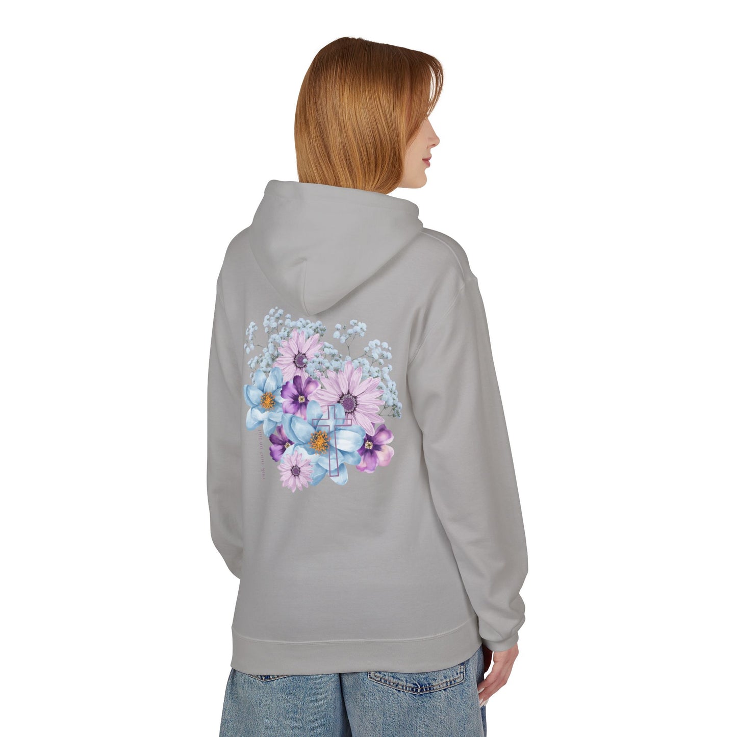 Fields of Mercy - Floral Design Christian Fleece Hoodie - Cozy & Stylish for Every Occasion