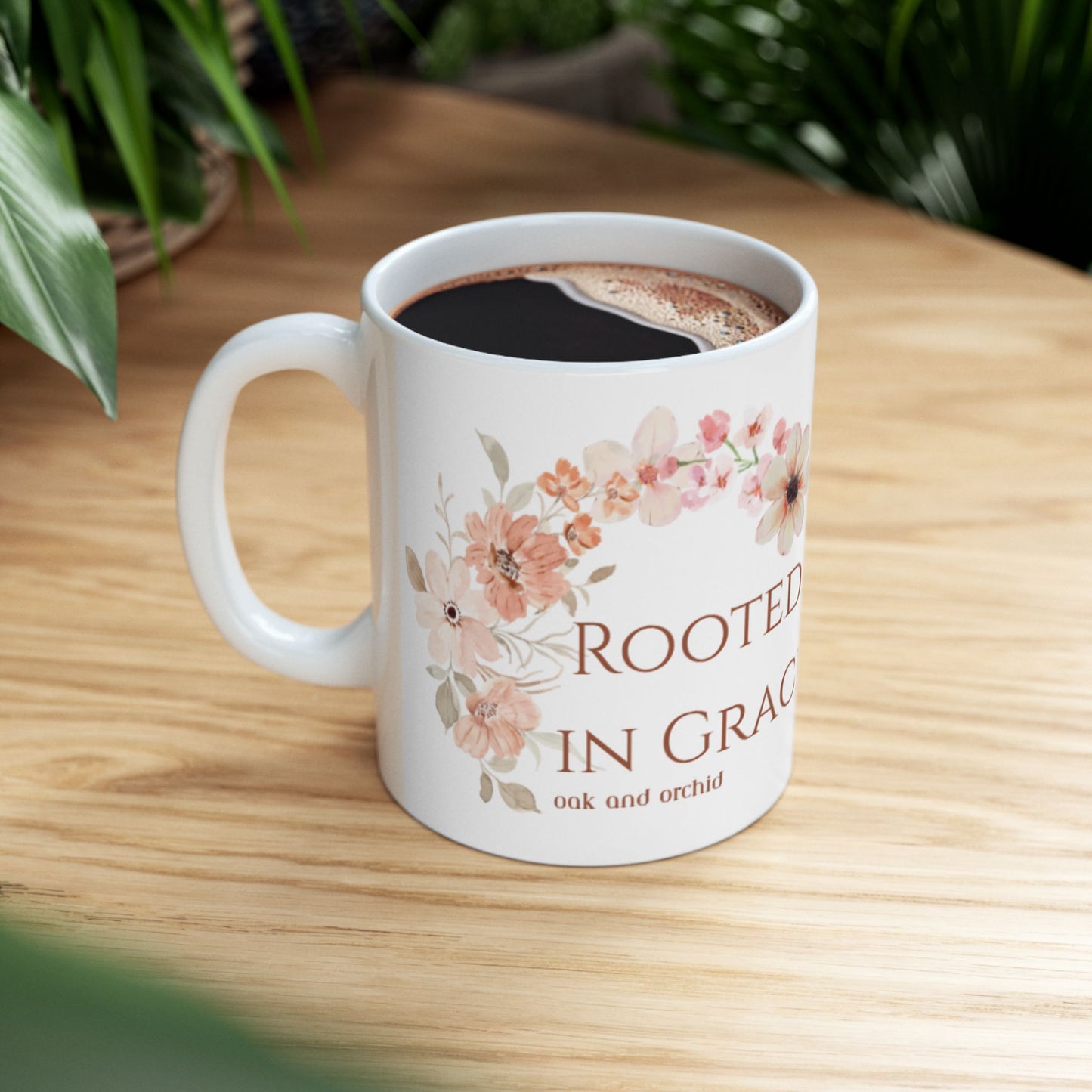 Meadow Musings - Floral Inspirational Ceramic Mug - Rooted in Grace