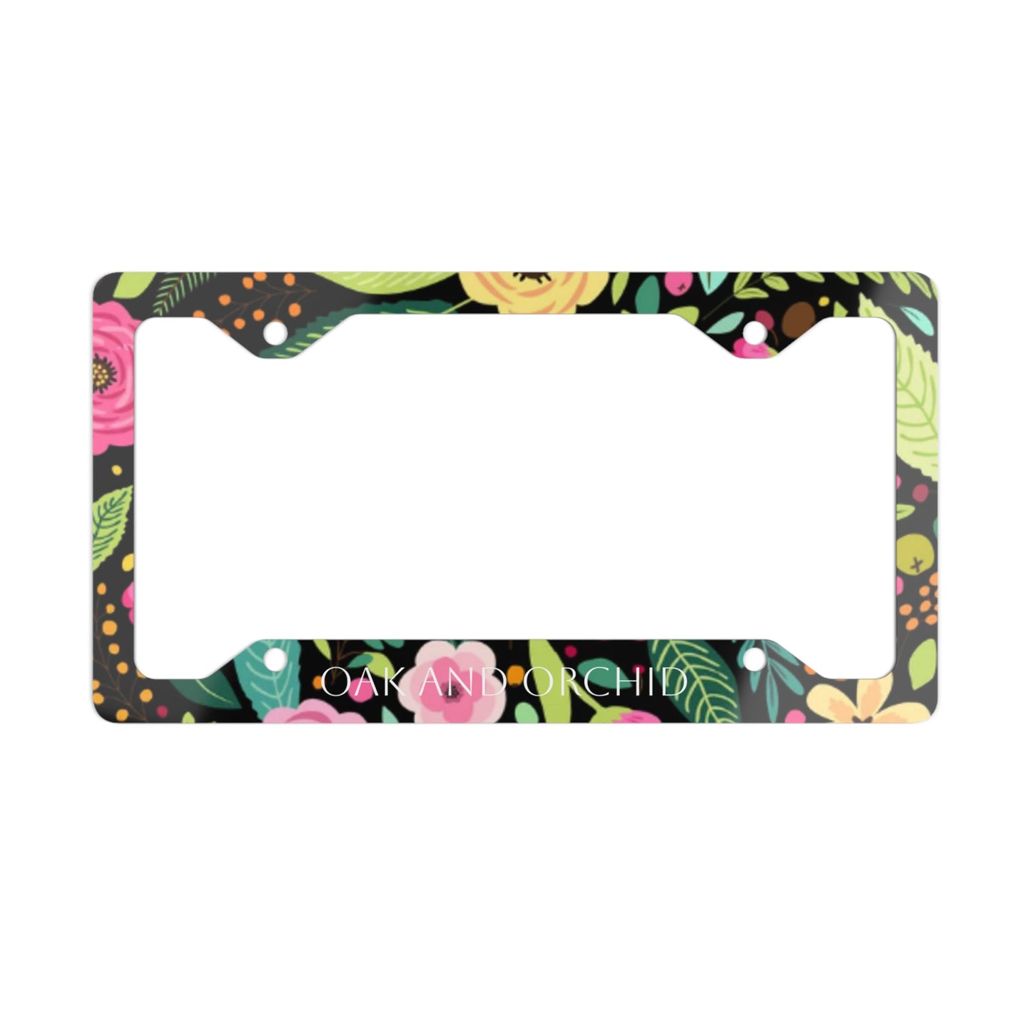Sugar Petals - Vibrant Floral Metal License Plate Frame, Car Accessory, Personalized Gift, Auto Decor, Unique Car Accessories
