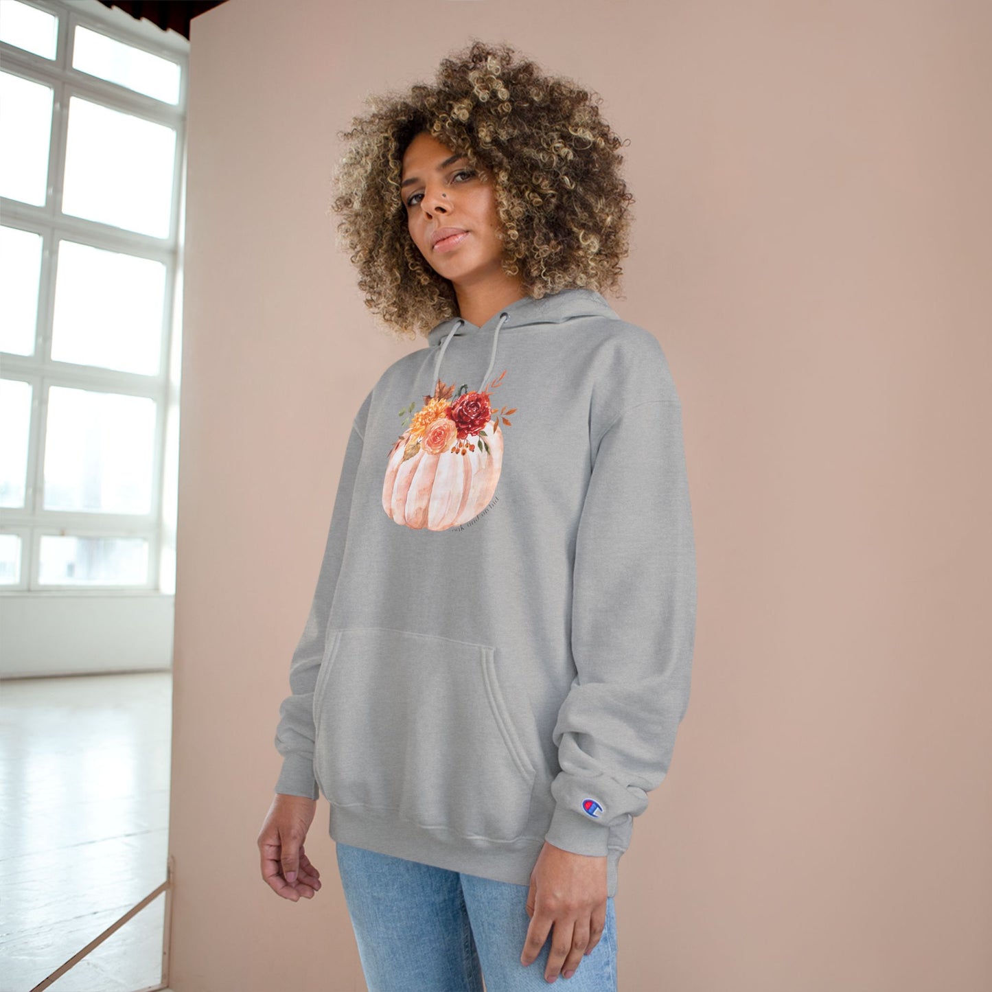 Autumn Floral Pumpkin Hoodie, Cozy Fall Sweatshirt, Cute Gift for Her, Perfect for Halloween, Thanksgiving, Everyday Wear