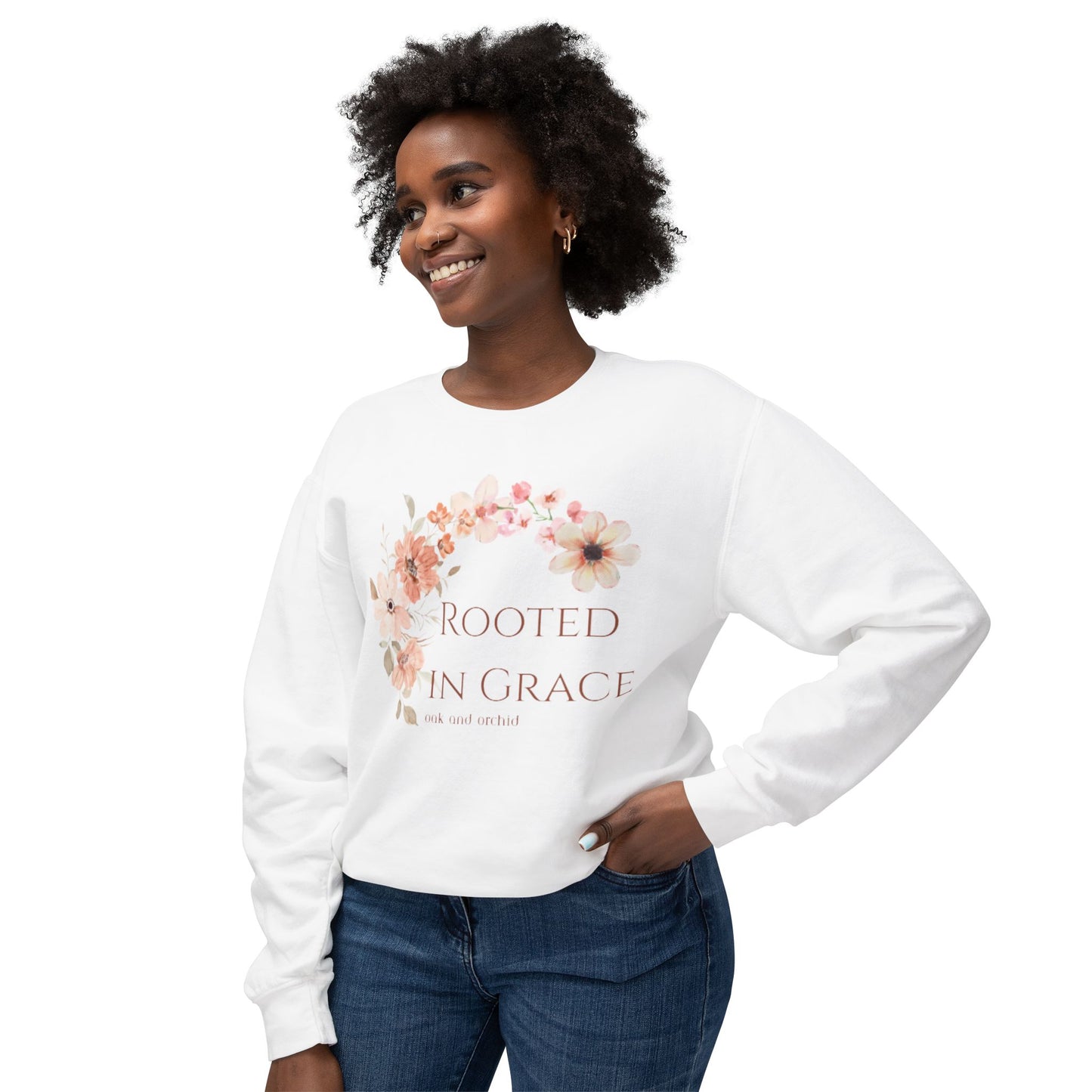 Meadow Musings - Rooted in Grace Floral Crewneck Sweatshirt